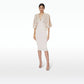Ionie Belted White Sand Midi Dress
