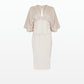 Ionie Belted White Sand Midi Dress