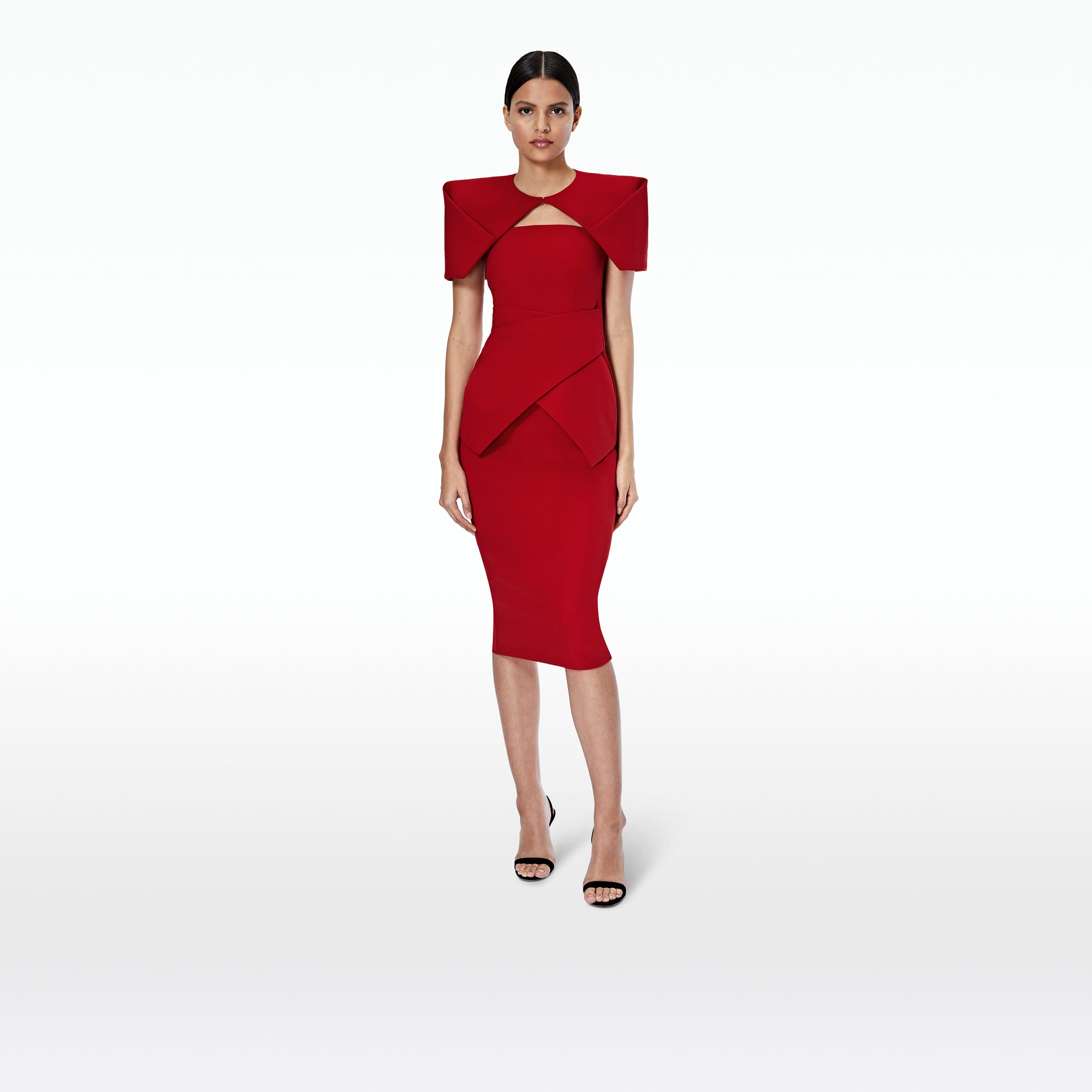 Gilda Azalea Red Midi Dress