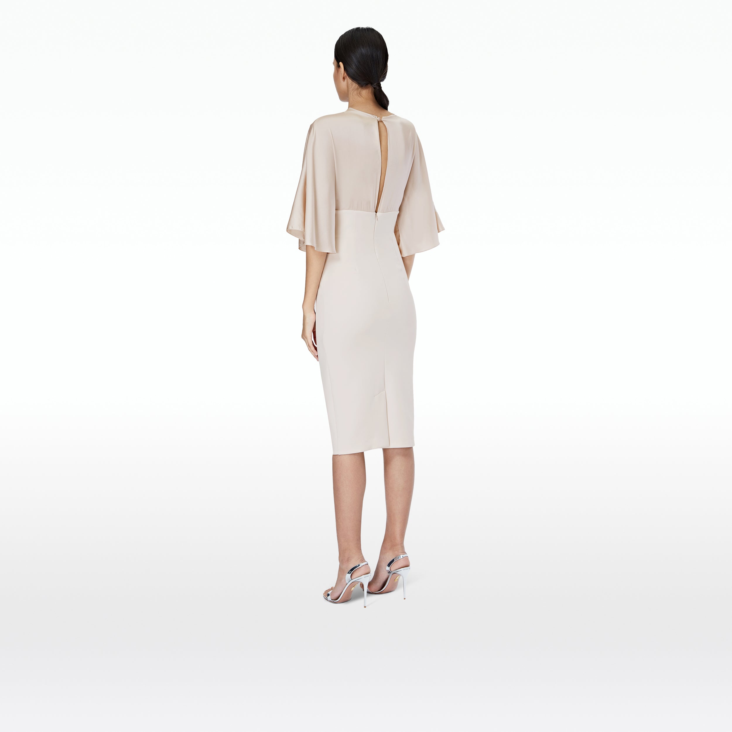 Ionie White Sand Midi Dress