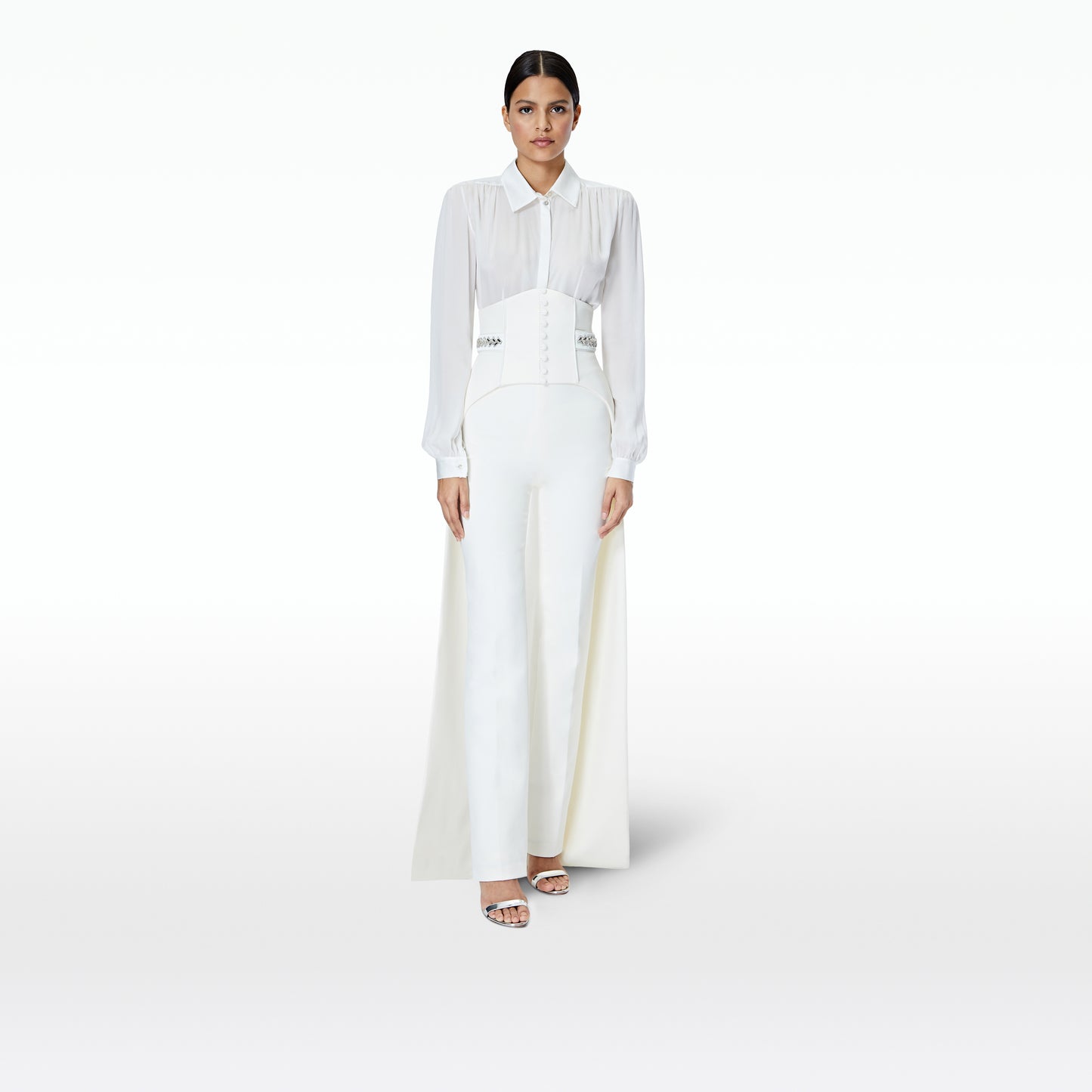 Jonty Embroidered Ivory Corset Belt