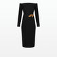 Starling Black Embroidered Midi Dress