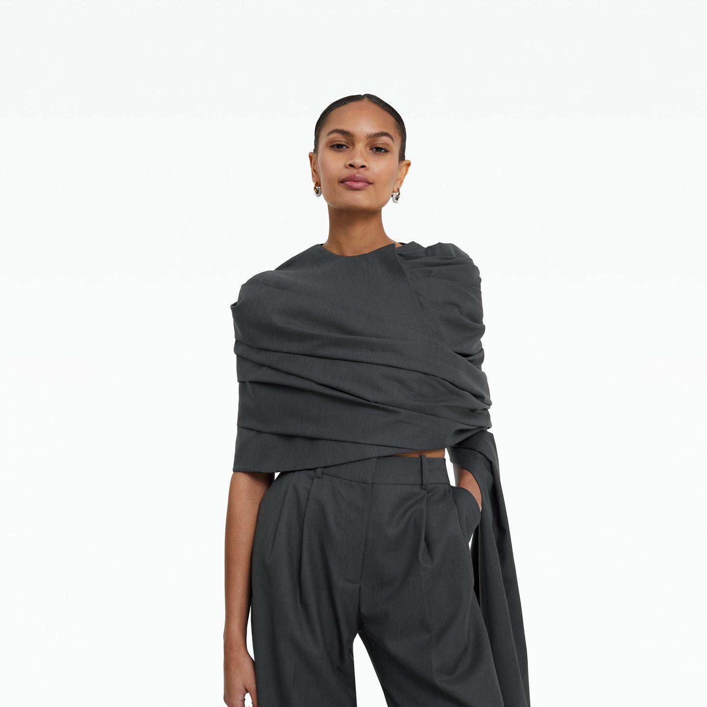 Coleen Grey Melange Cape