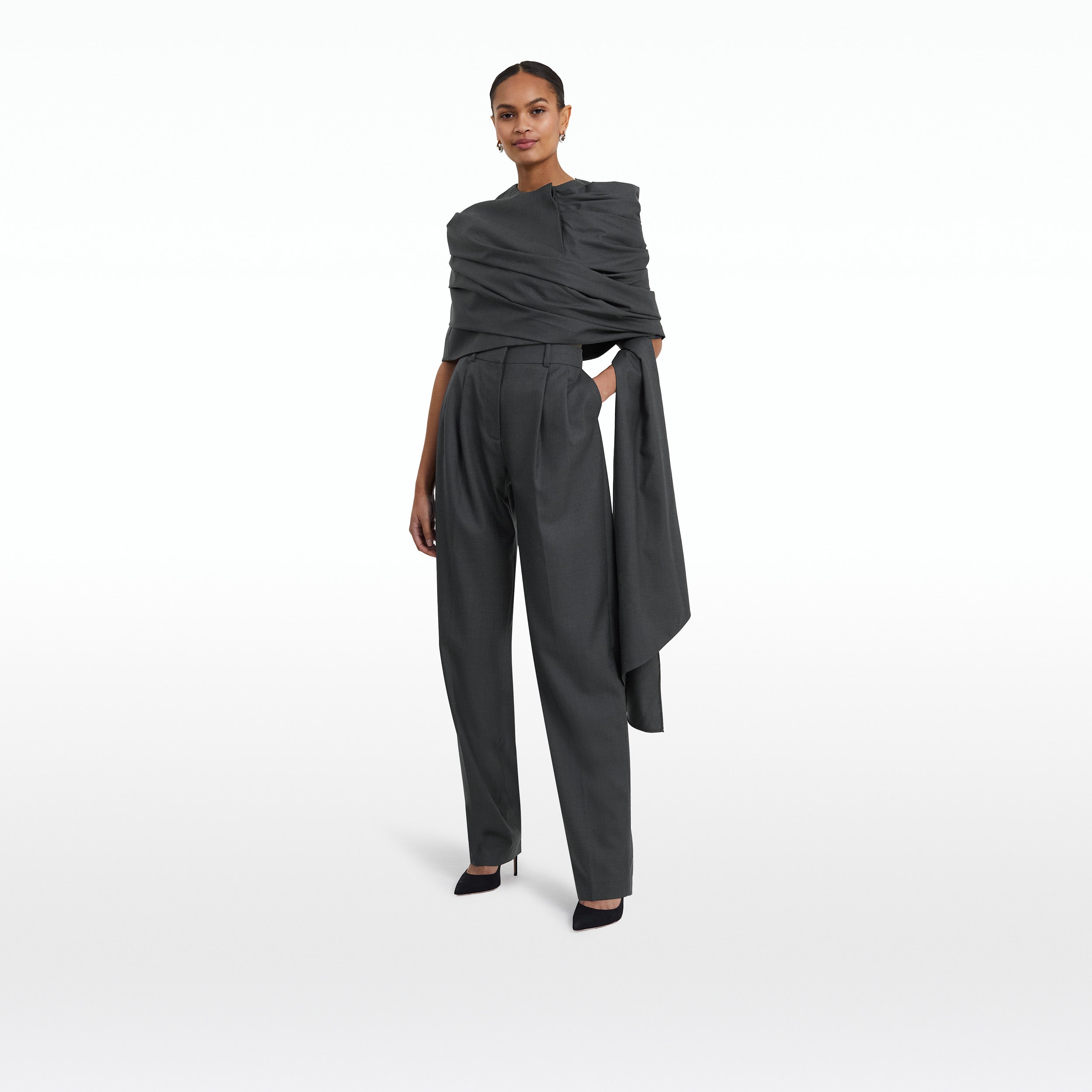 Coleen Grey Melange Cape