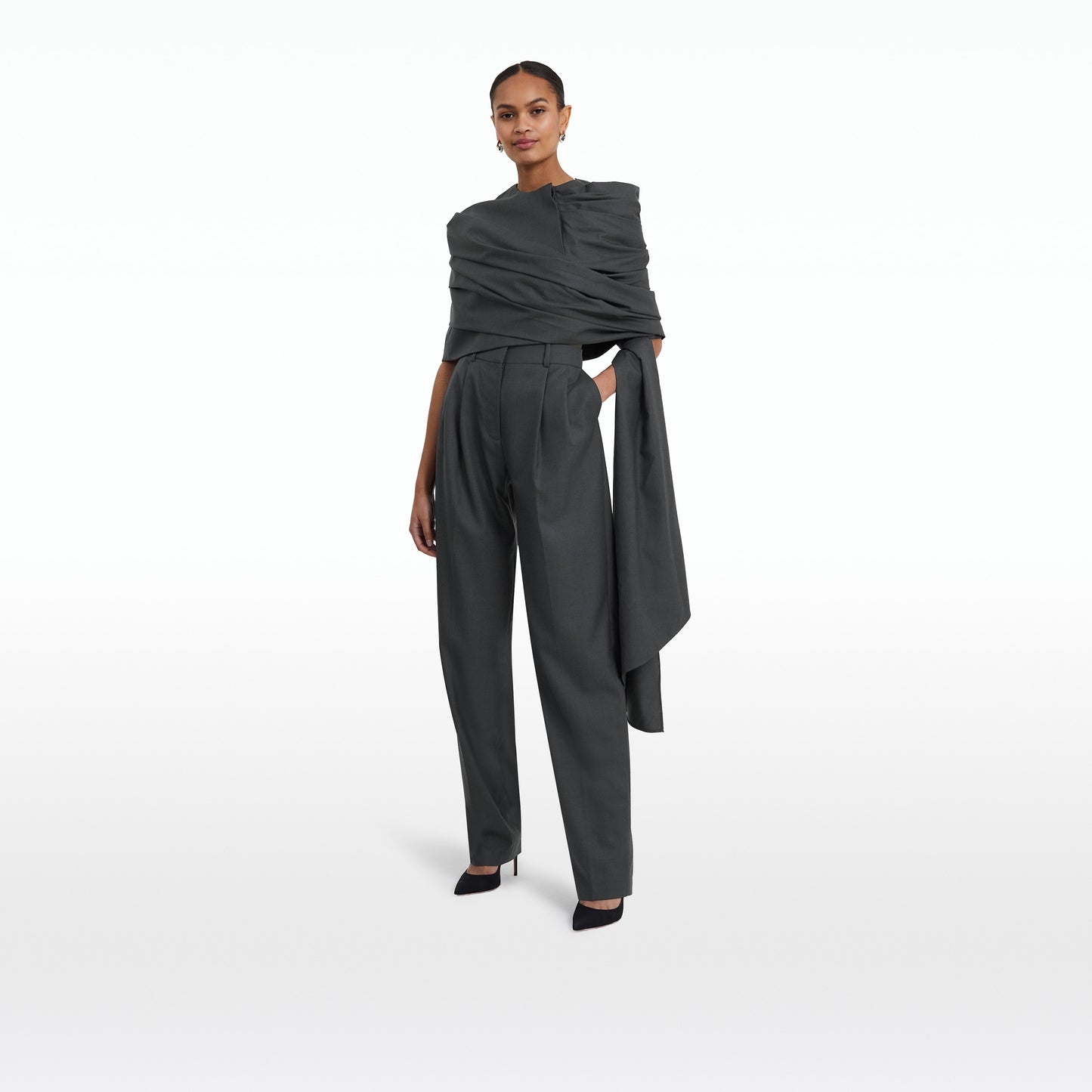Coleen Grey Melange Cape