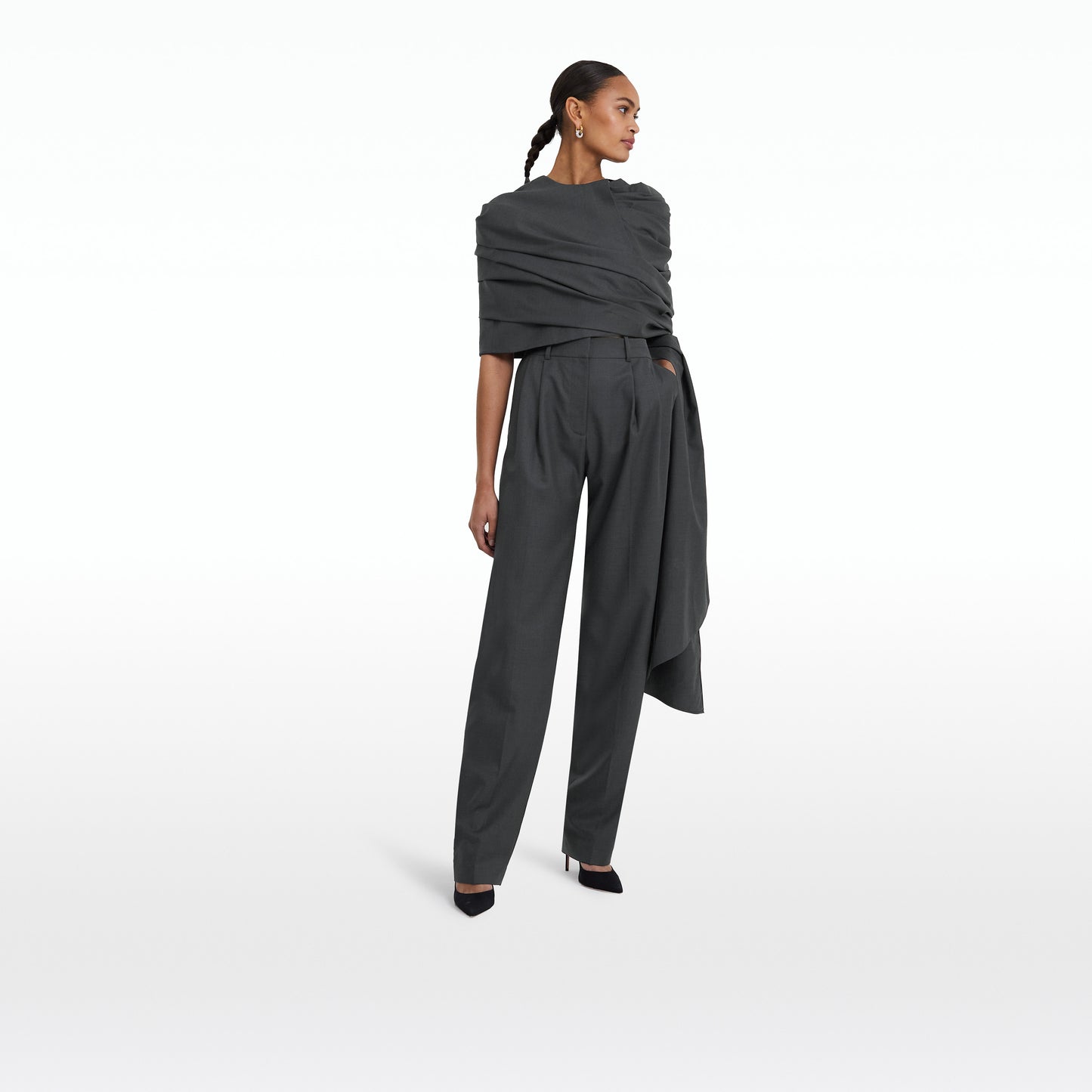 Coleen Grey Melange Cape