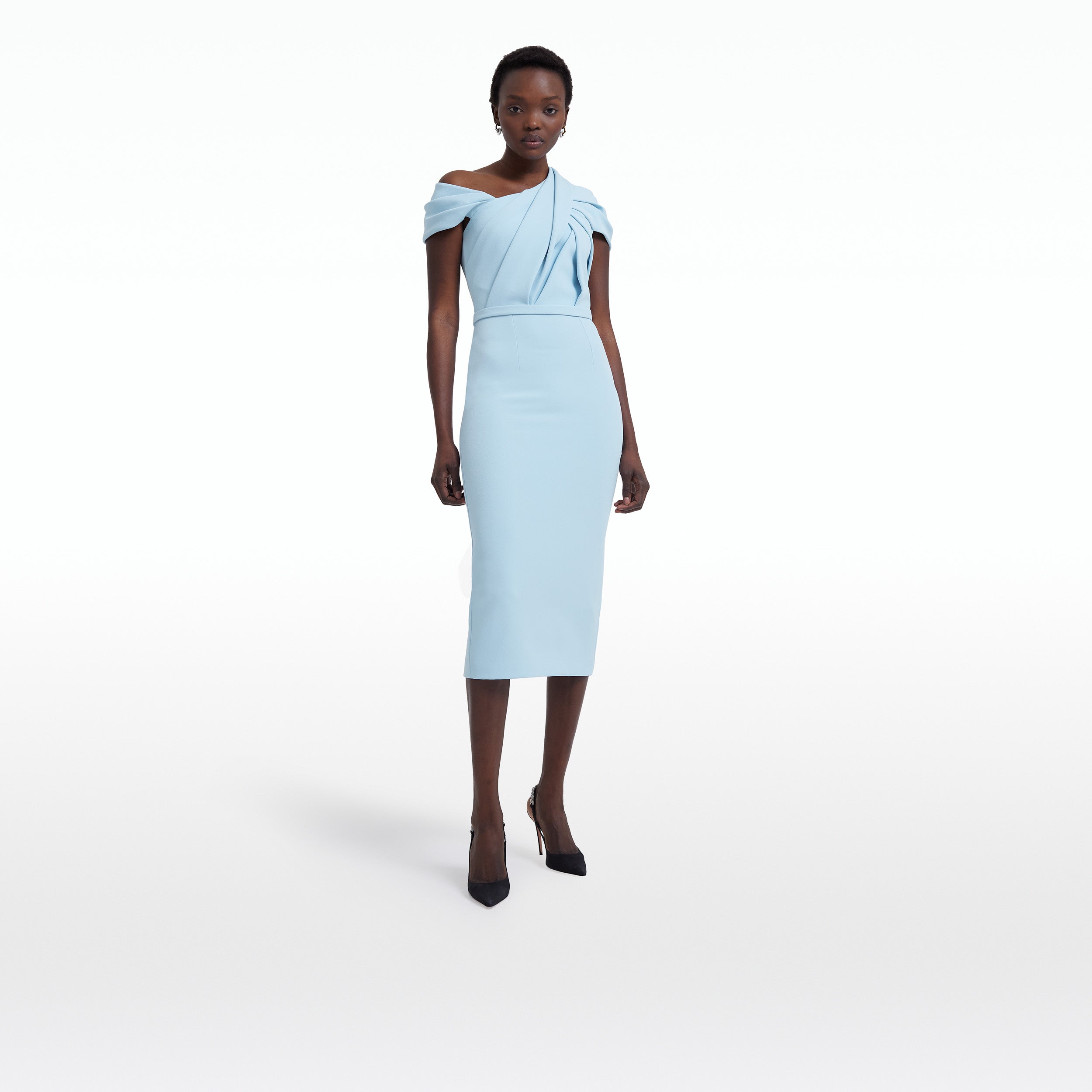 Sky blue discount midi dress