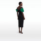 Diane Black & Jewel Green Midi Dress