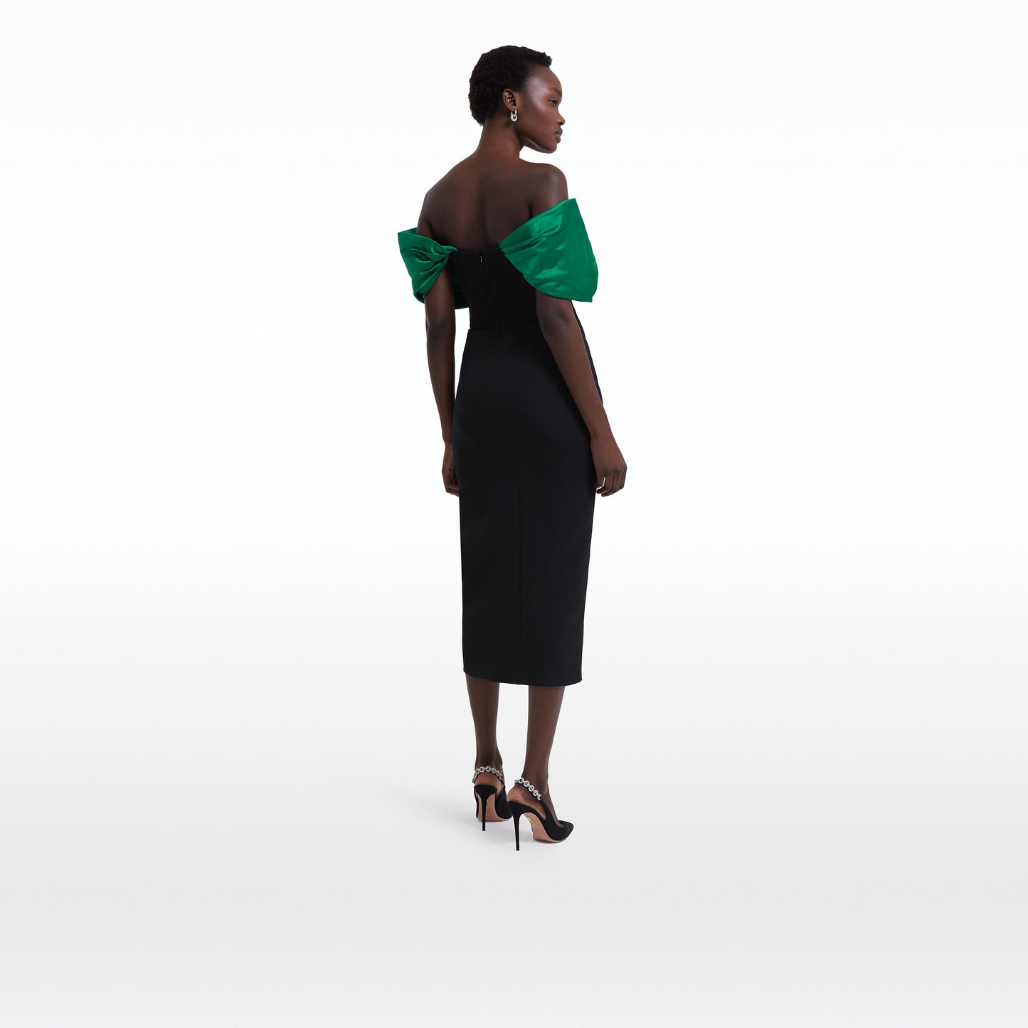 Diane Black & Jewel Green Midi Dress