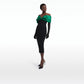 Diane Black & Jewel Green Midi Dress
