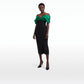 Diane Black & Jewel Green Midi Dress