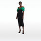 Diane Black & Jewel Green Midi Dress