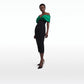 Diane Black & Jewel Green Midi Dress