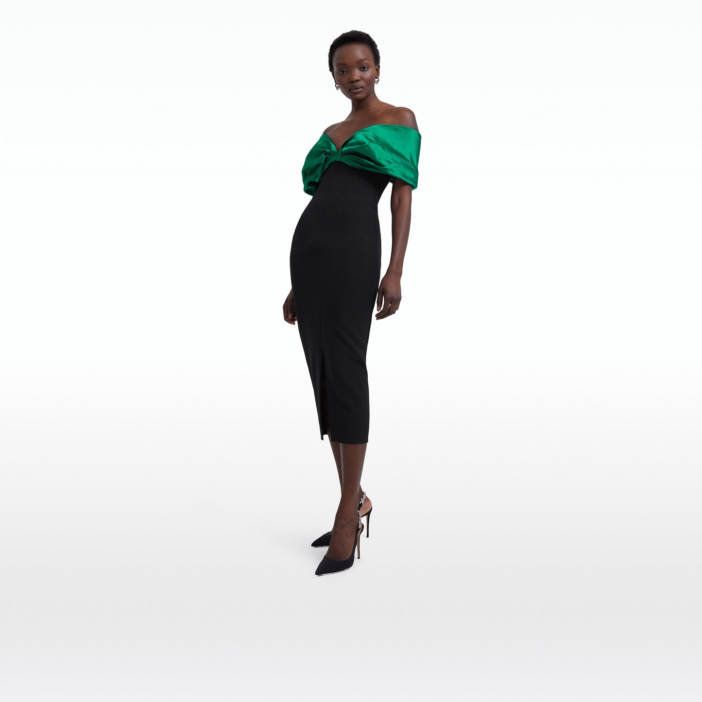 Diane Black & Jewel Green Midi Dress
