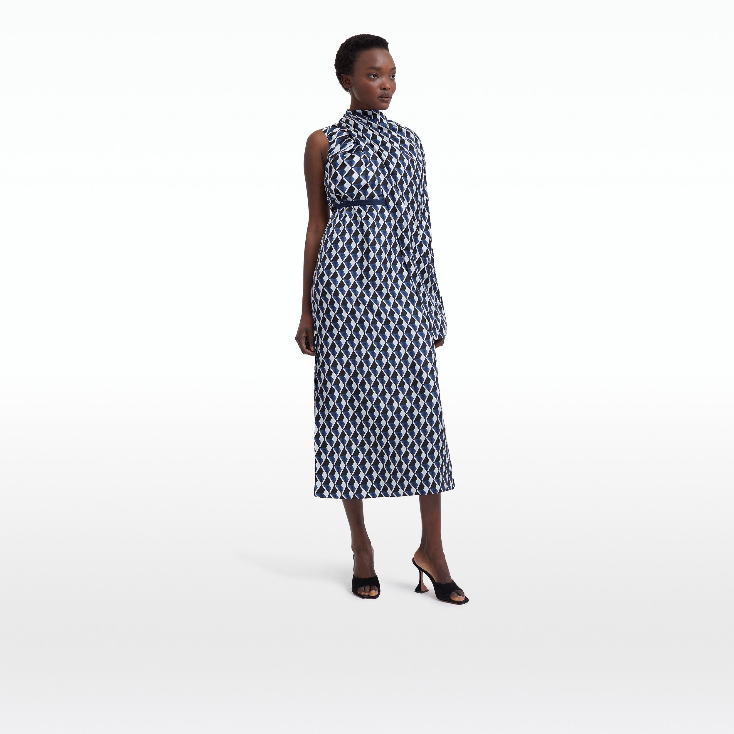 Dilly Graphic Diamond Midi Dress