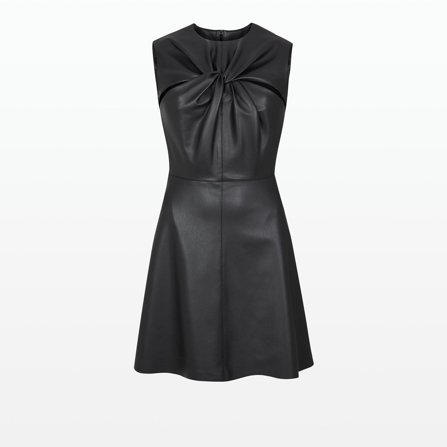 Denise Black Vegan Leather Short Dress