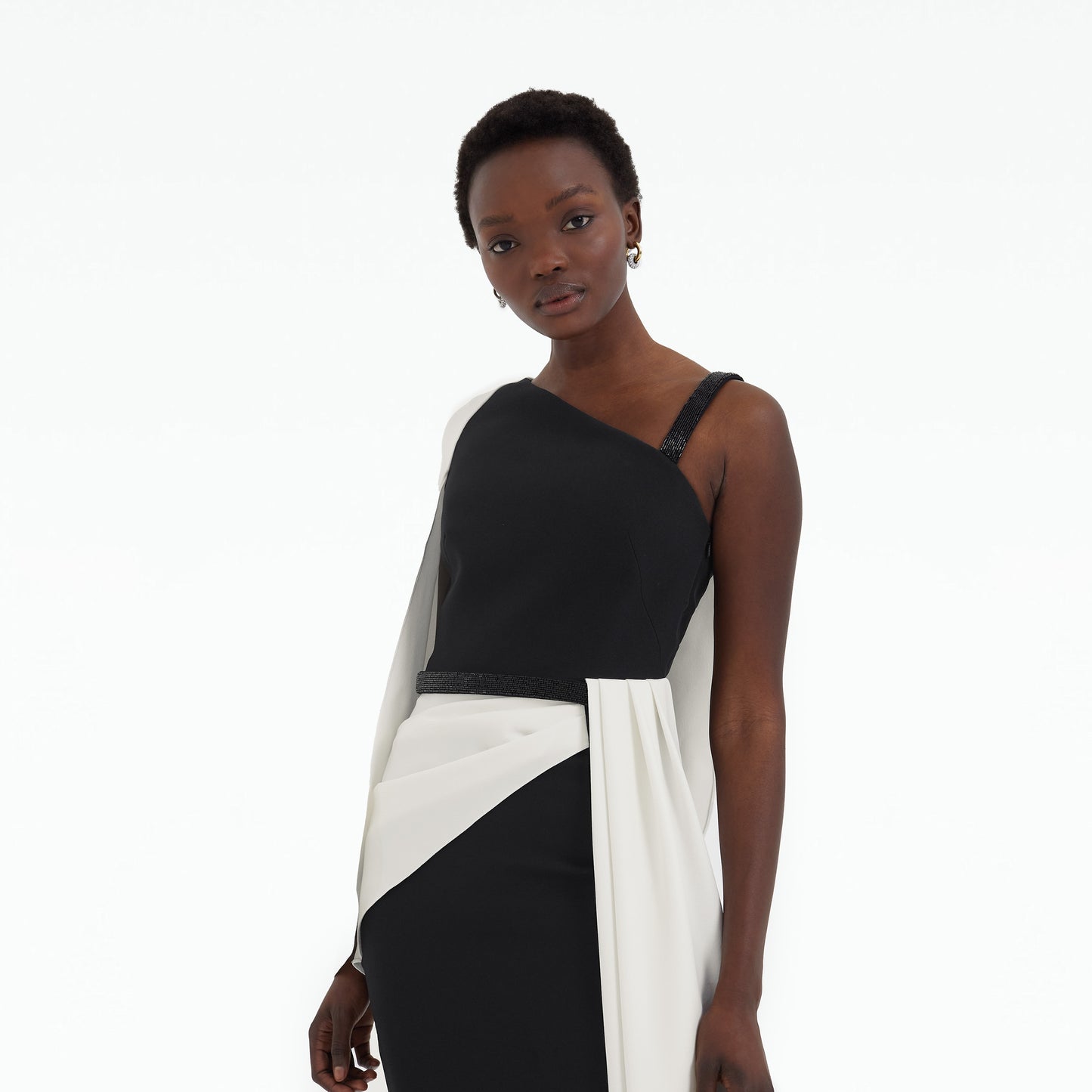Loredana Black & Ivory Long Dress