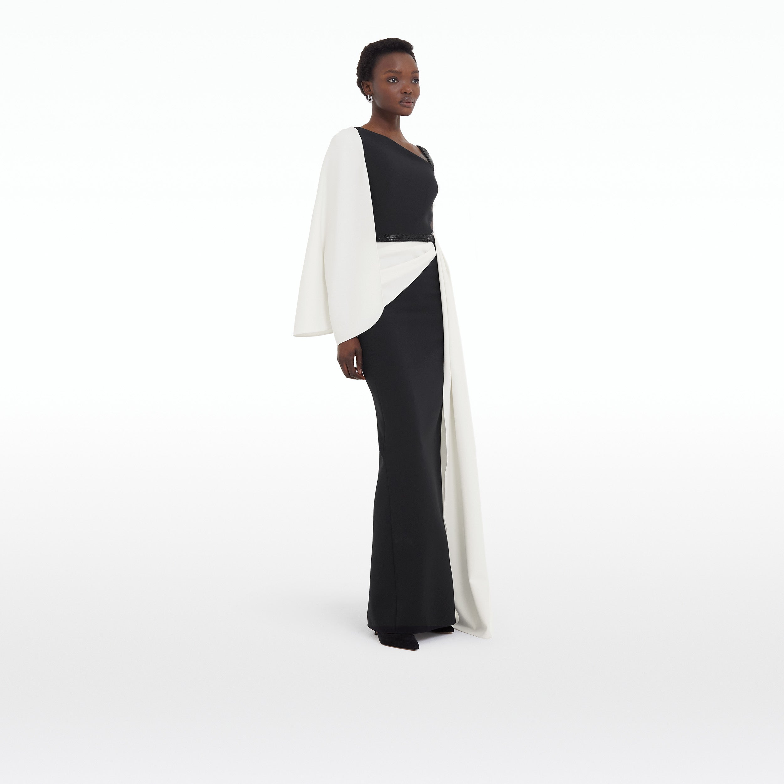 Loredana Black & Ivory Long Dress
