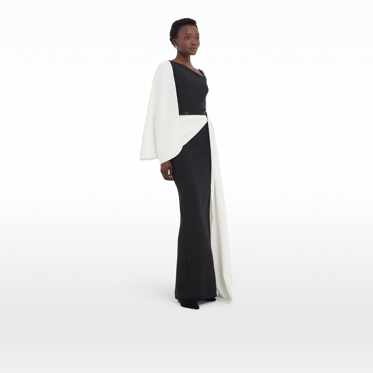 Loredana Black & Ivory Long Dress