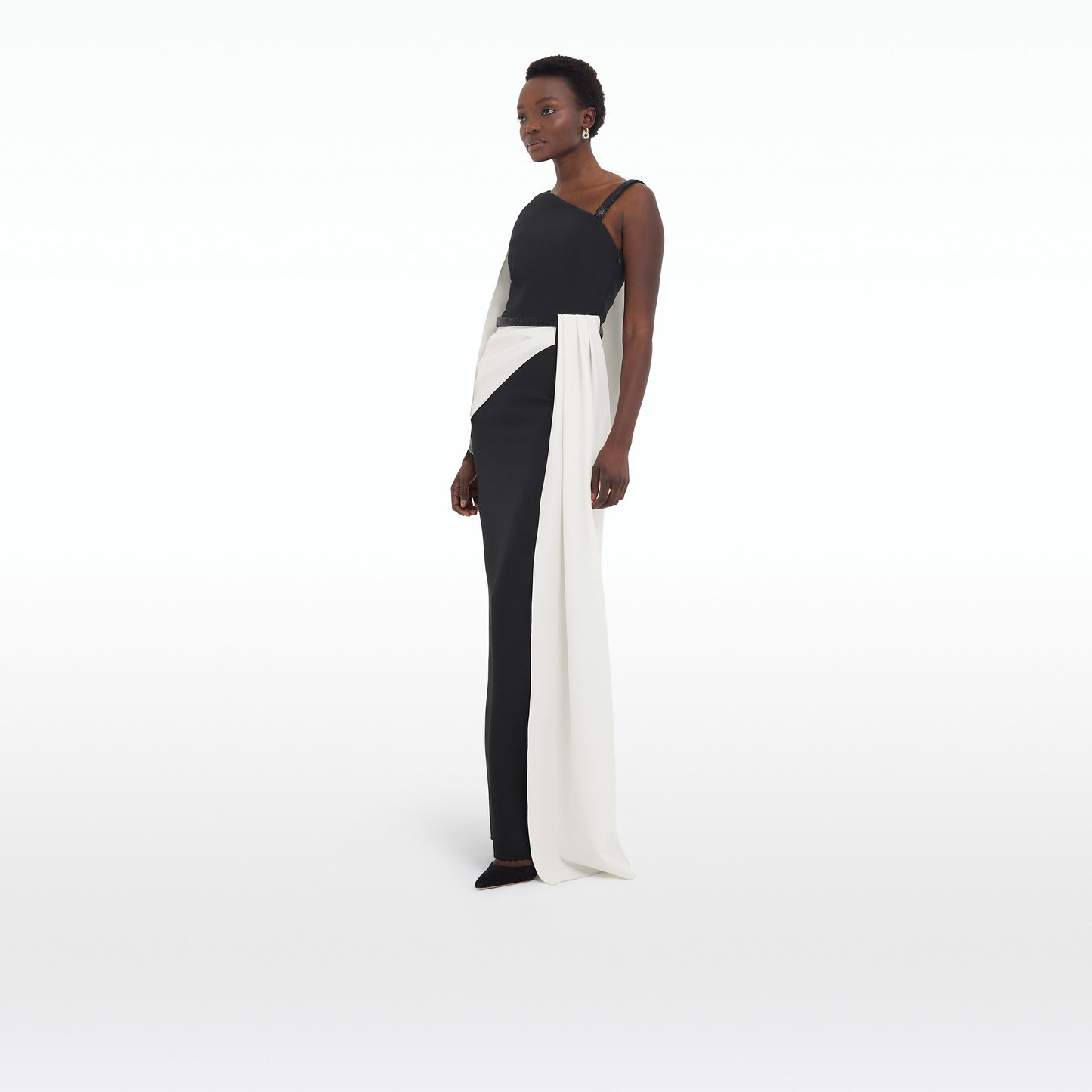 Loredana Black & Ivory Long Dress
