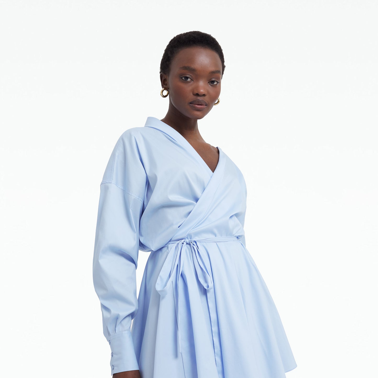 Dessie Blue Cotton Short Dress