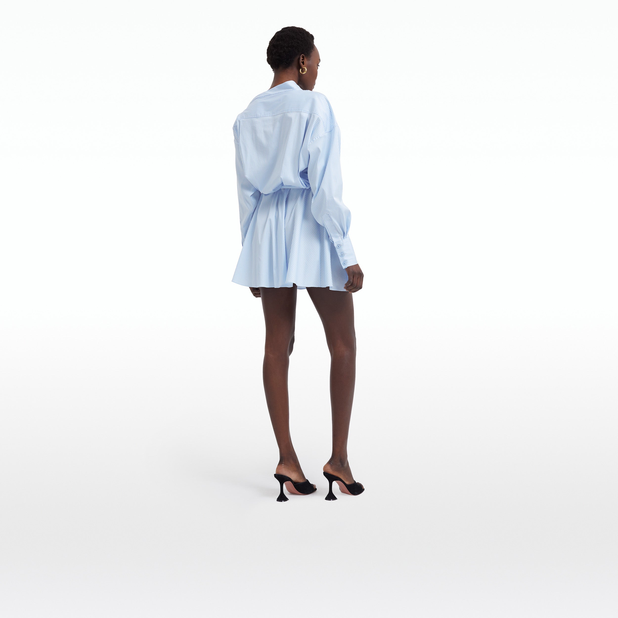 Dessie Blue & White Cotton Short Dress