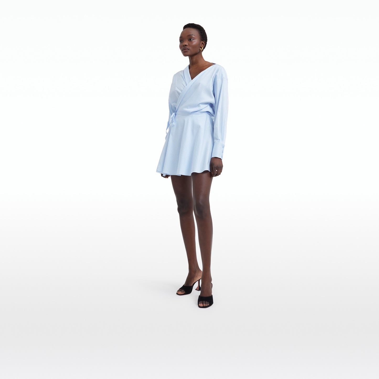 Dessie Blue & White Cotton Short Dress