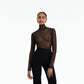 Trace Black Pintucked Tulle Top