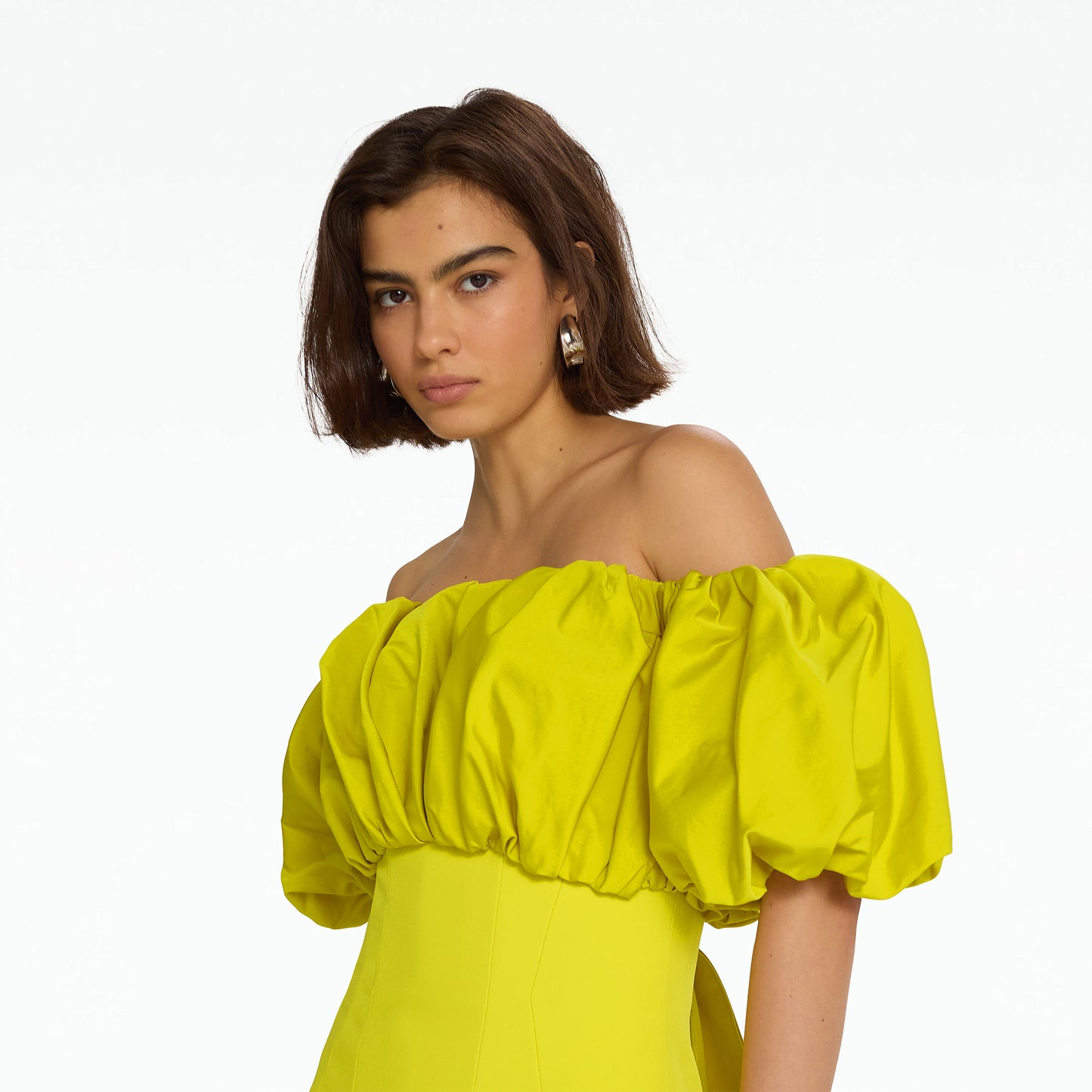 Lyana Chartreuse Short Dress