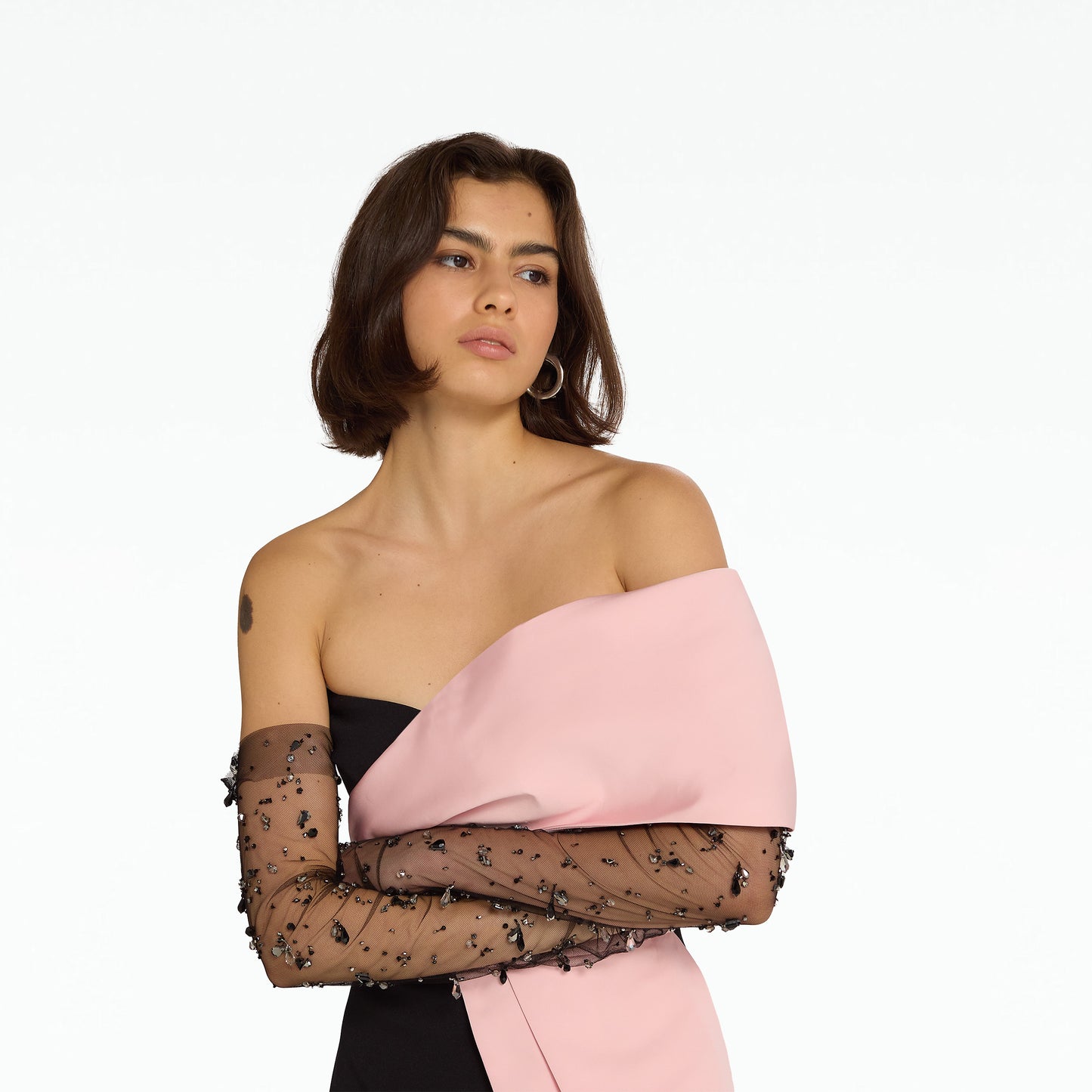 Tessie Black & Peony Blush Short Dress