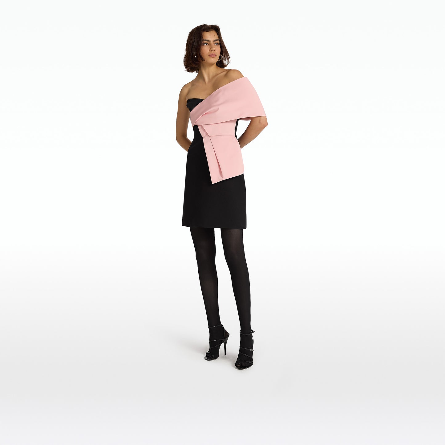 Tessie Black & Peony Blush Short Dress
