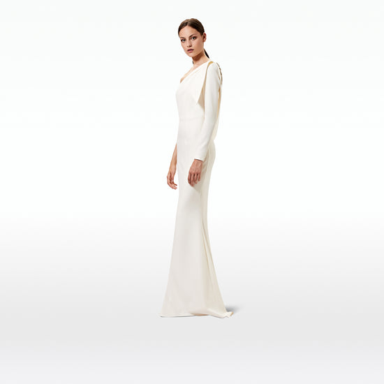 Hera Ivory Long Dress – Safiyaa London