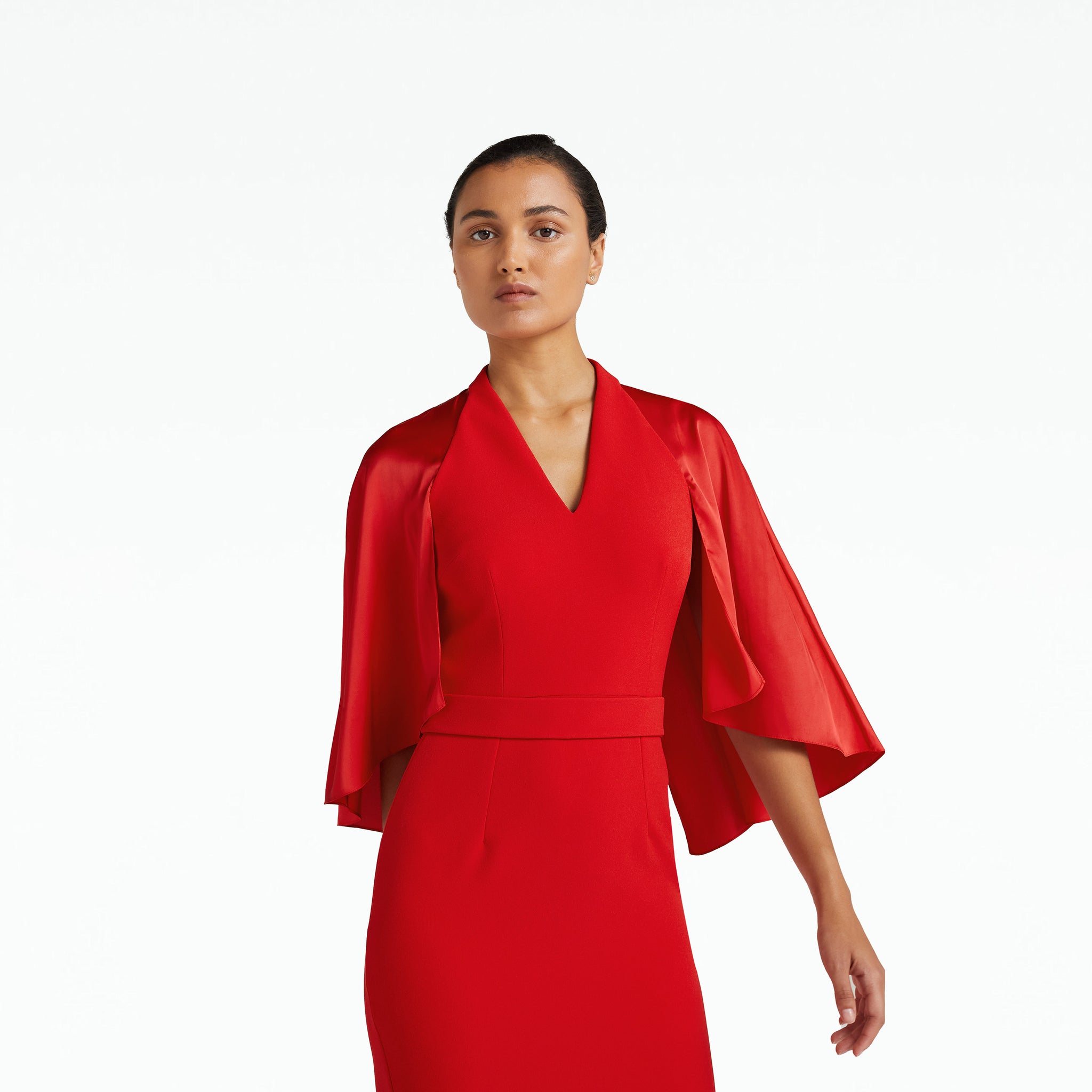 Ana Cherry Red Midi Dress – Safiyaa London