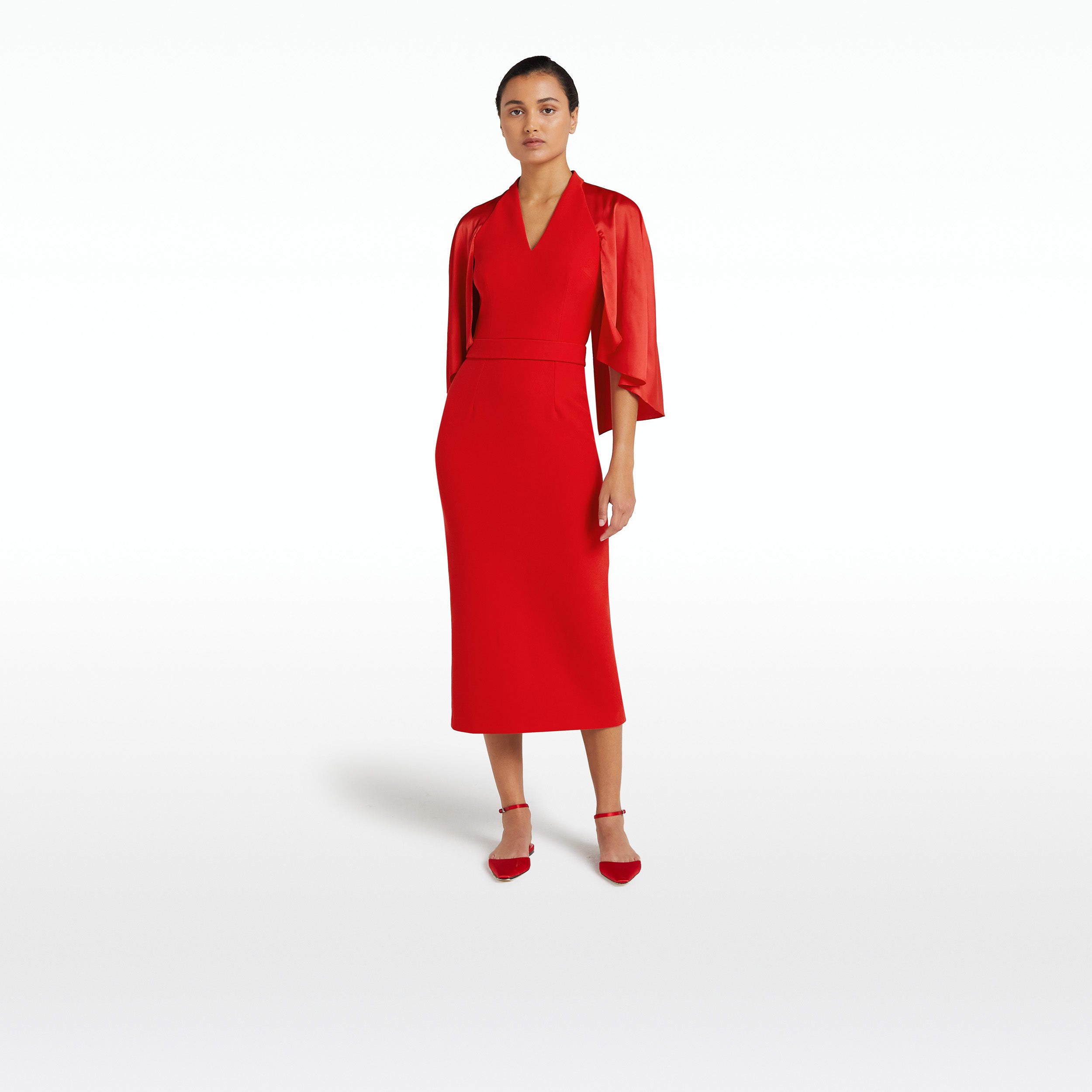 Ana Cherry Red Midi Dress