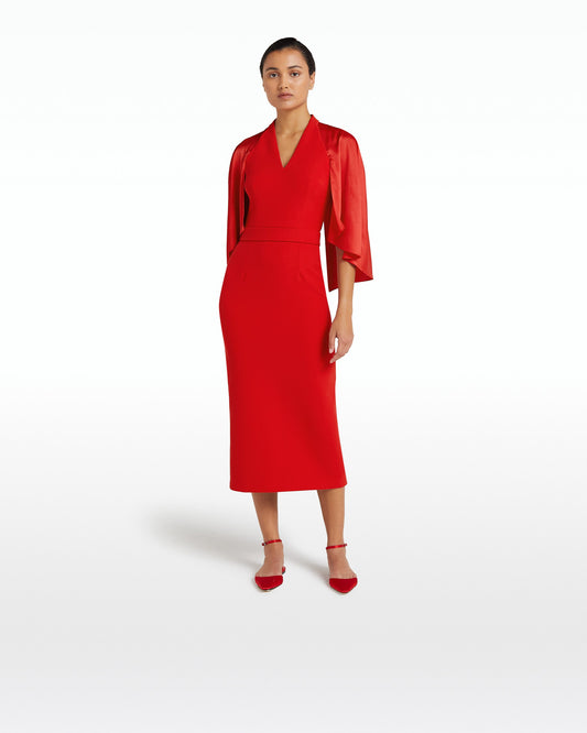 Ana Cherry Red Midi Dress