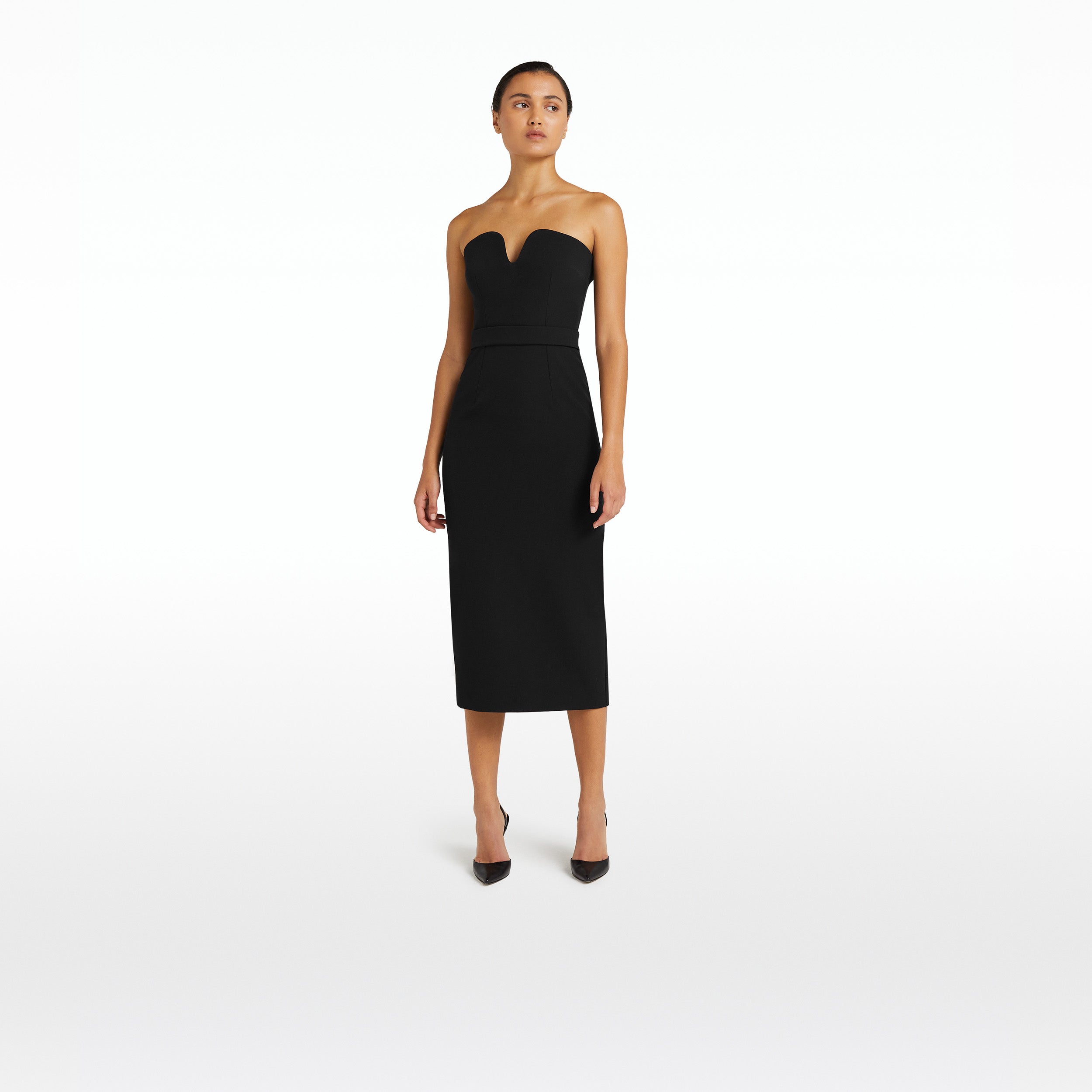 Catala Black Midi Dress