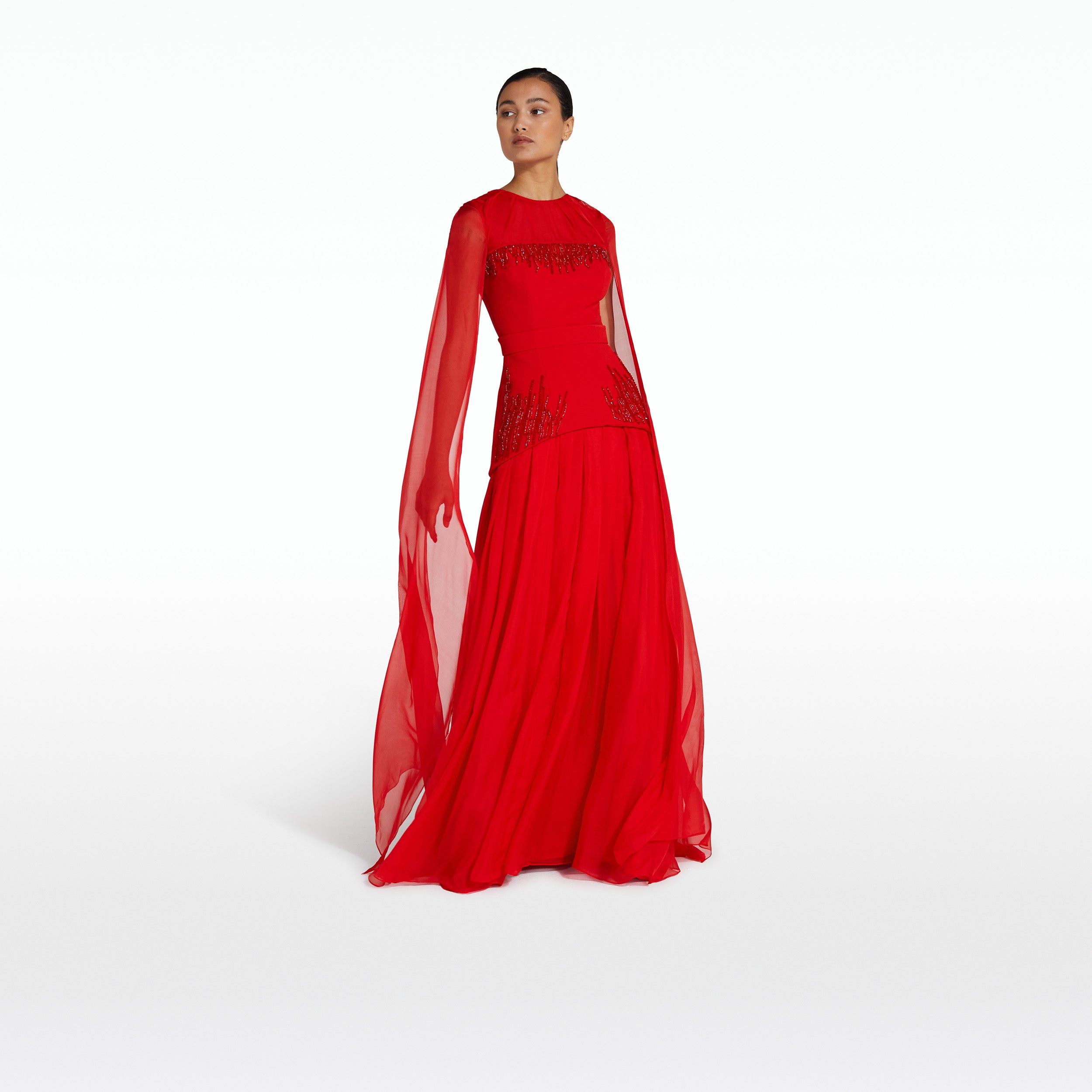 Gloria Cherry Red Long Dress