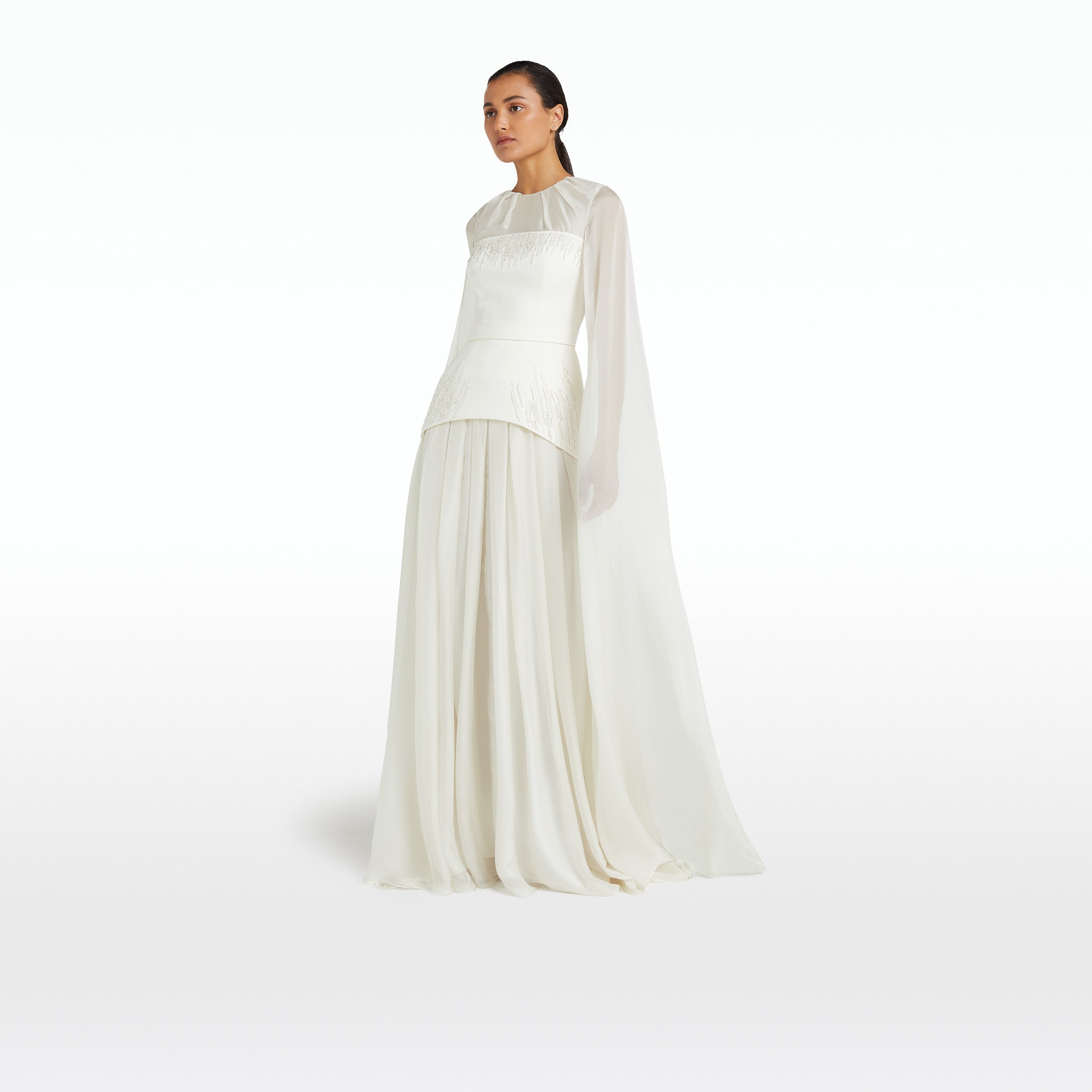 Gloria Ivory Long Dress