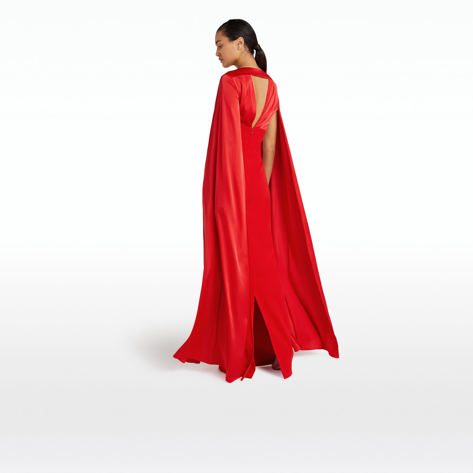 Angelina Cherry Red Long Dress – Safiyaa London