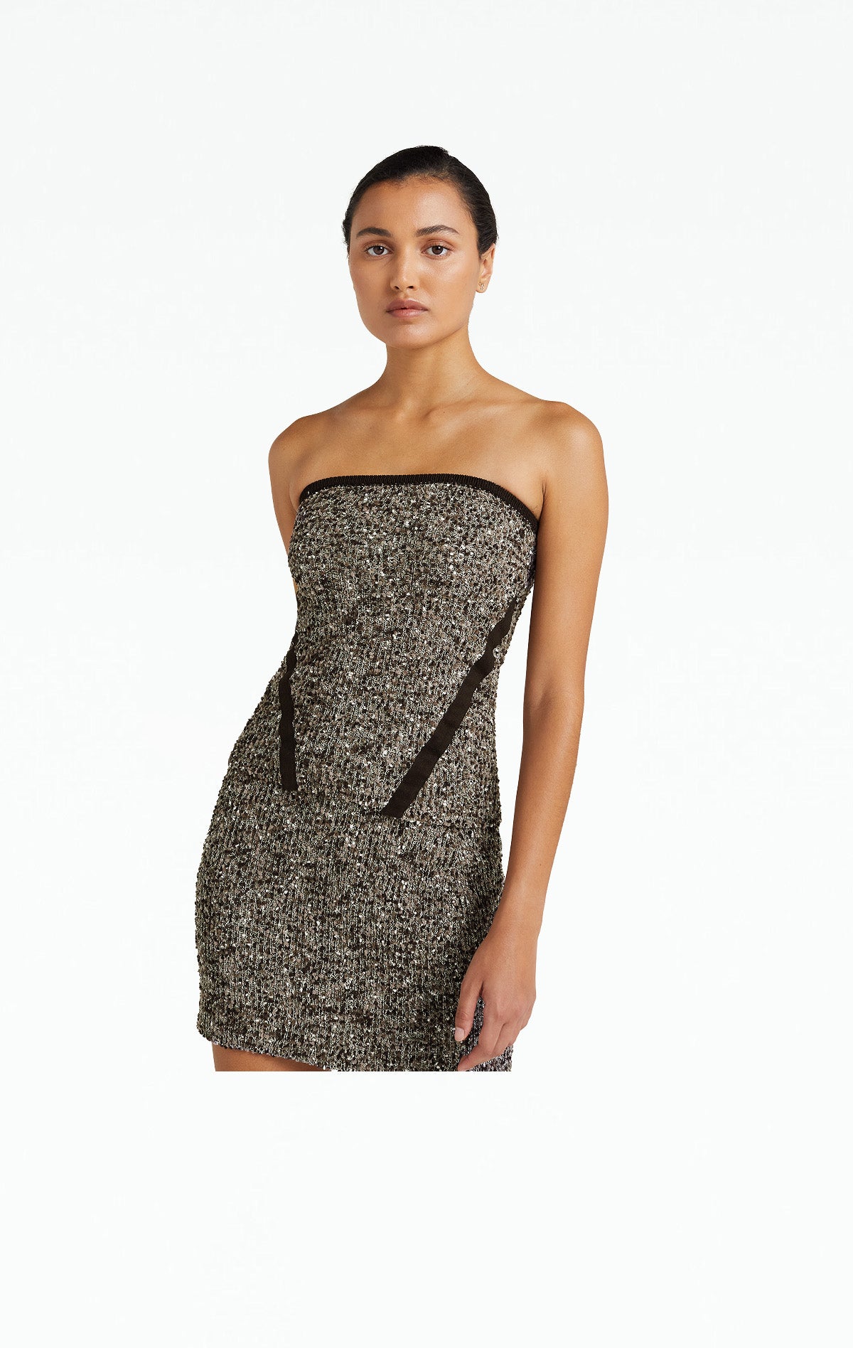 Olivia Taupe Melange Knit Top