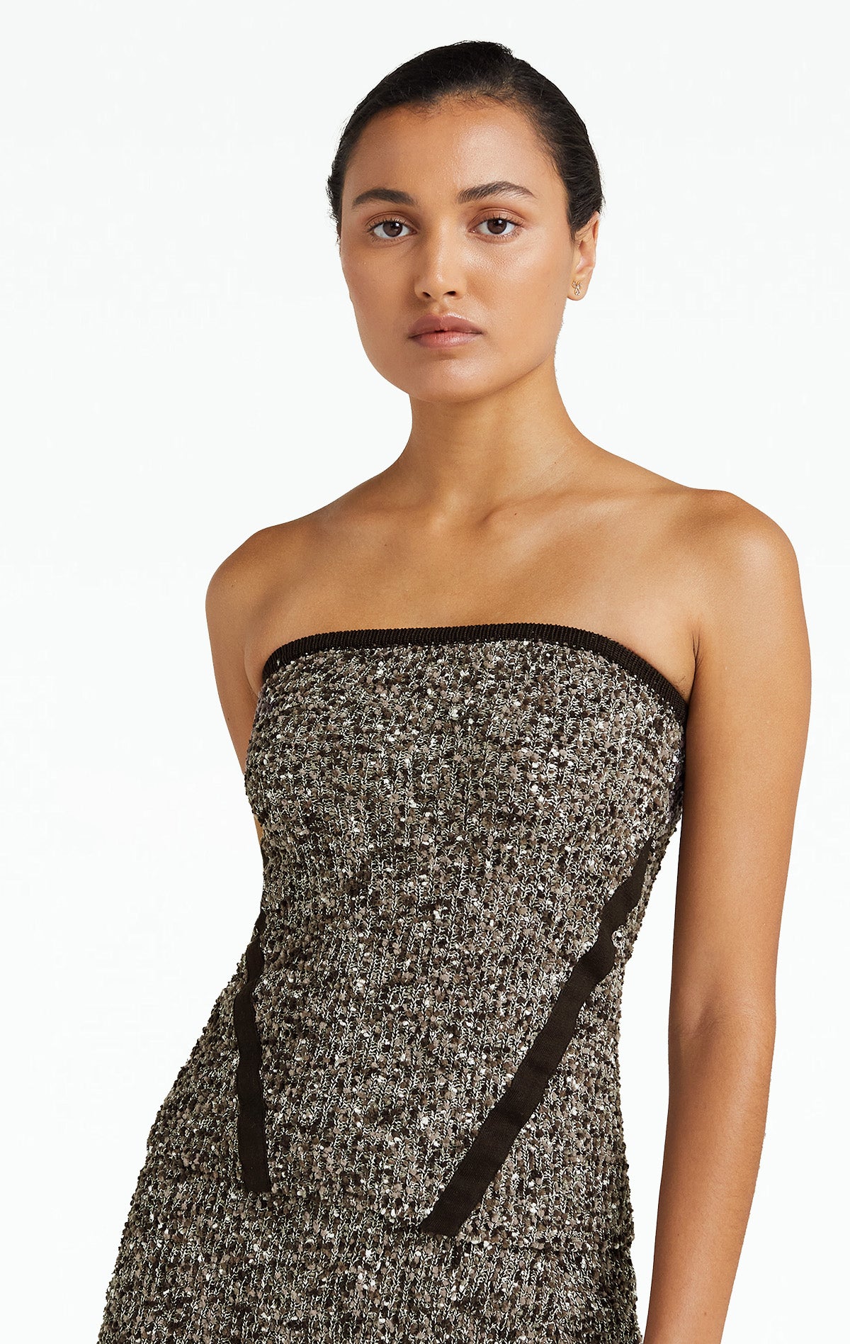 Olivia Taupe Melange Knit Top