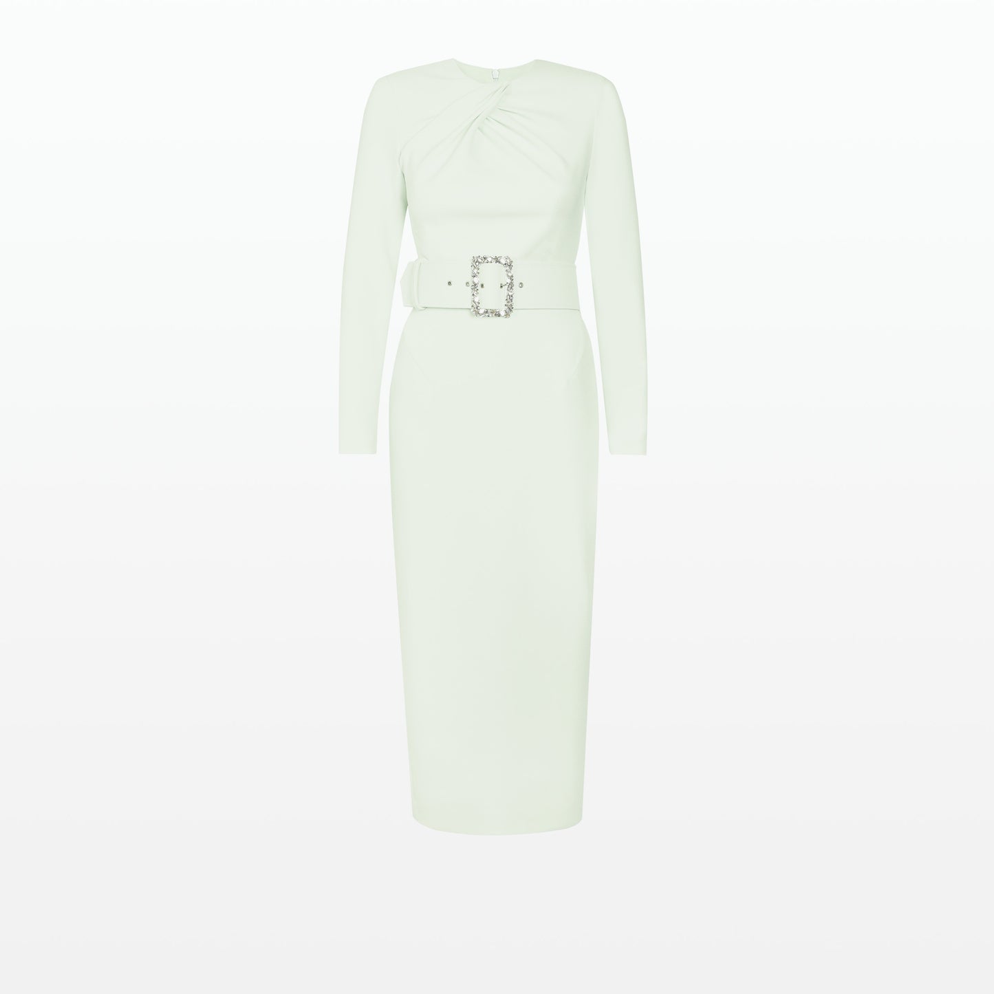 Brunna Spearmint Midi Dress With Embroidered Belt