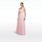 Enrica Barely Pink Long Dress With Embroidered Belt