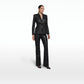 Flora Black Vegan Leather Embroidered Trousers