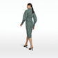 Oriana Green Midi Dress