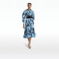 Evie Pale Blue & Black Midi Dress