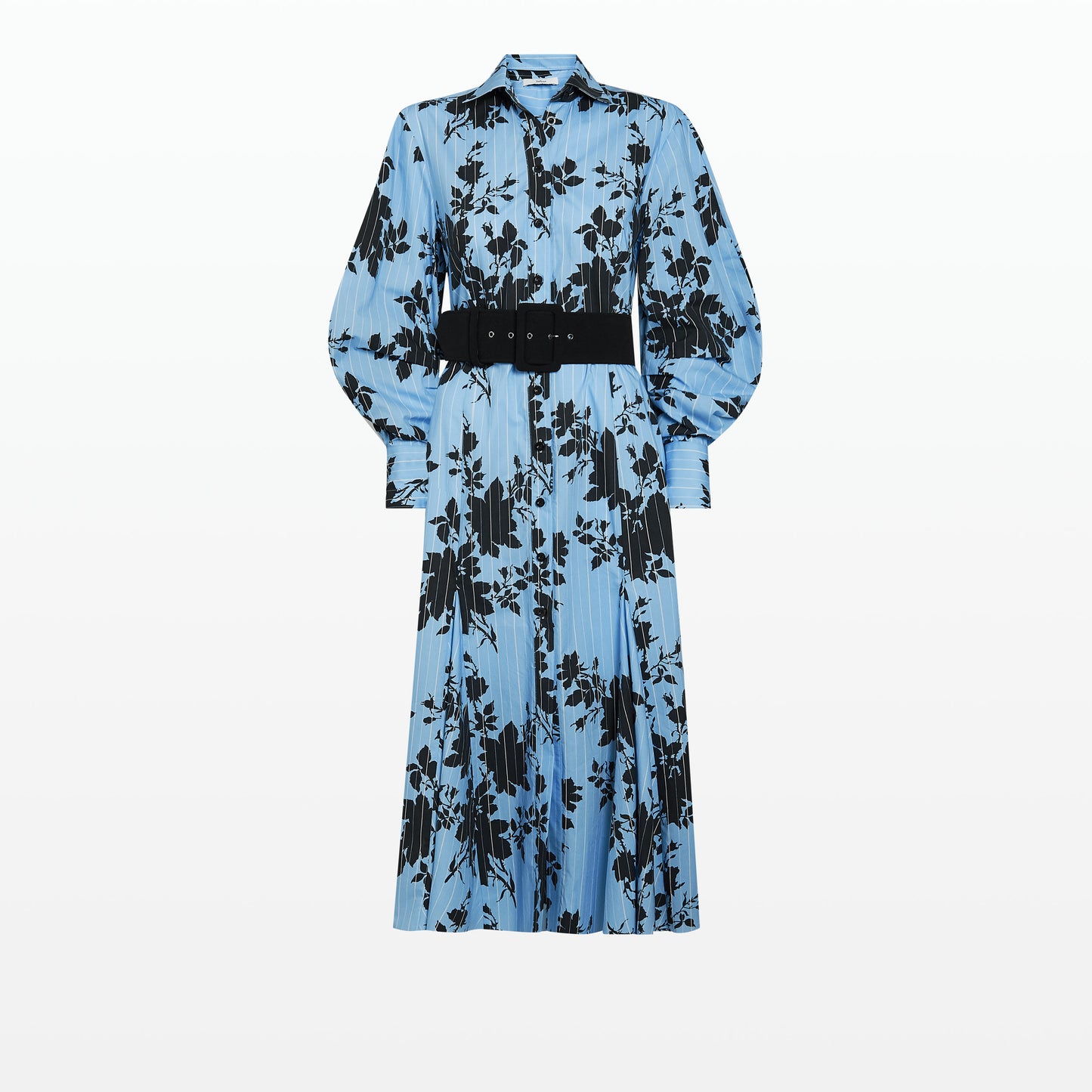 Evie Pale Blue & Black Midi Dress