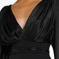 Amina Black Long Dress With Embroidered Belt