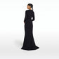 Petal Black Long Dress