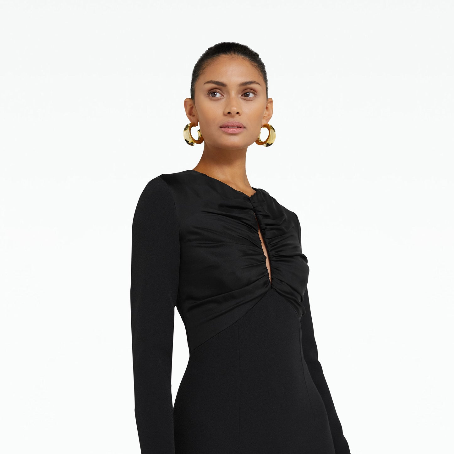 Petal Black Long Dress